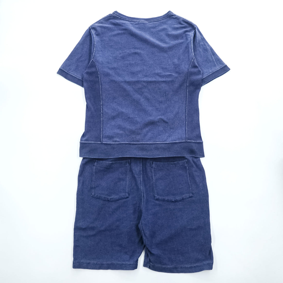 Champion 半袖 スウェット セットアップ ショートパンツ L インディゴ ブルー REVERSE WEAVE リバースウィーブ