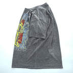 DEATH ROW RECORDS ヒップホップ レーベル スケルトングラフィック Tシャツ M グレーフェード ウォッシュ加工 Ripple Junction