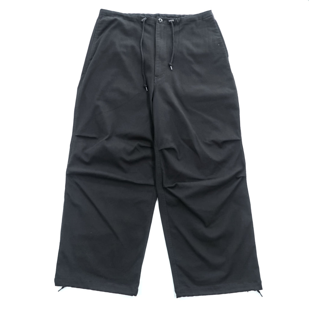 B:MING by BEAMS ワイドイージーパンツ L ブラック ストレッチ ドローコード 裏起毛 オーバーパンツ 92-24-0474-147