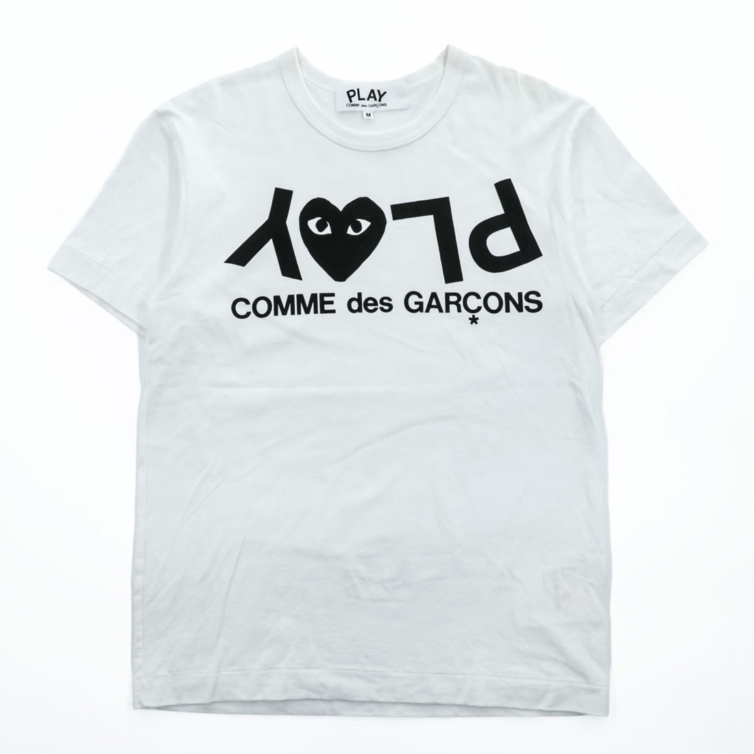PLAY COMME des GARCONS ハートロゴ 反転 プリントTシャツ M ホワイト AZ-T068 日本製