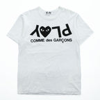 PLAY COMME des GARCONS ハートロゴ 反転 プリントTシャツ M ホワイト AZ-T068 日本製