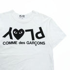 PLAY COMME des GARCONS ハートロゴ 反転 プリントTシャツ M ホワイト AZ-T068 日本製