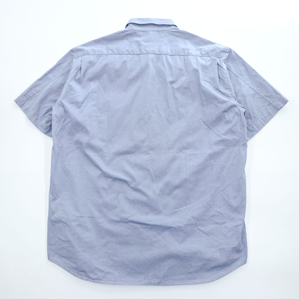 STUSSY 90年代 USA製 ヴィンテージ 半袖 オックスフォードシャツ L ブルー 紺タグ