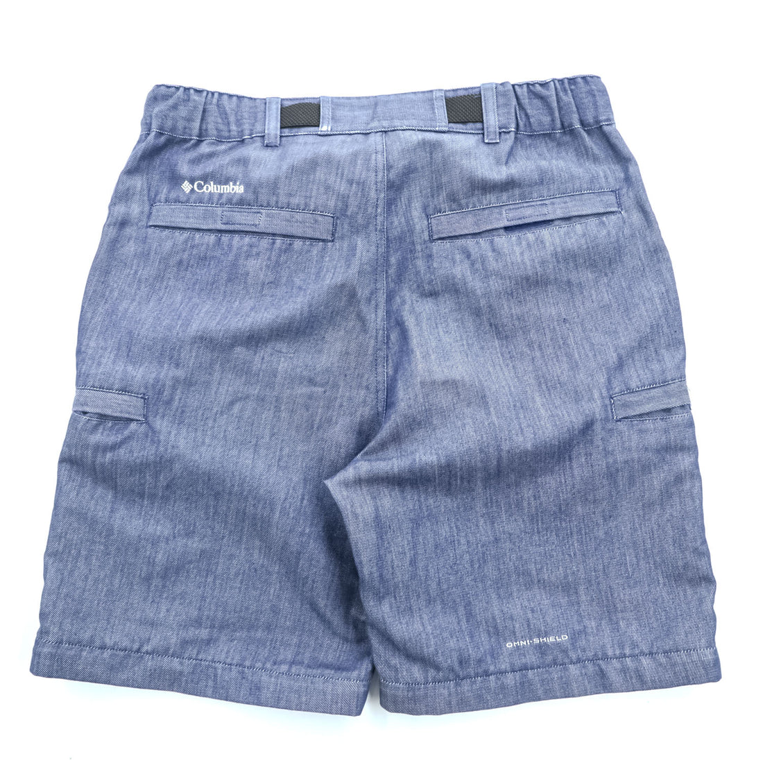 Columbia シェル アウトドア 2WAY コンバーチブルパンツ OMNI-SHIELD ショートパンツ M ブルー ベルト付 ドローコード PM4423