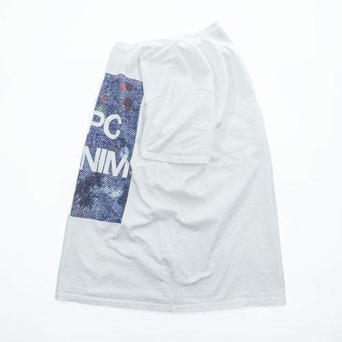 A.P.C. 日本製 APC DENIM グラフィックプリント Tシャツ M ホワイト ブルー 4114413