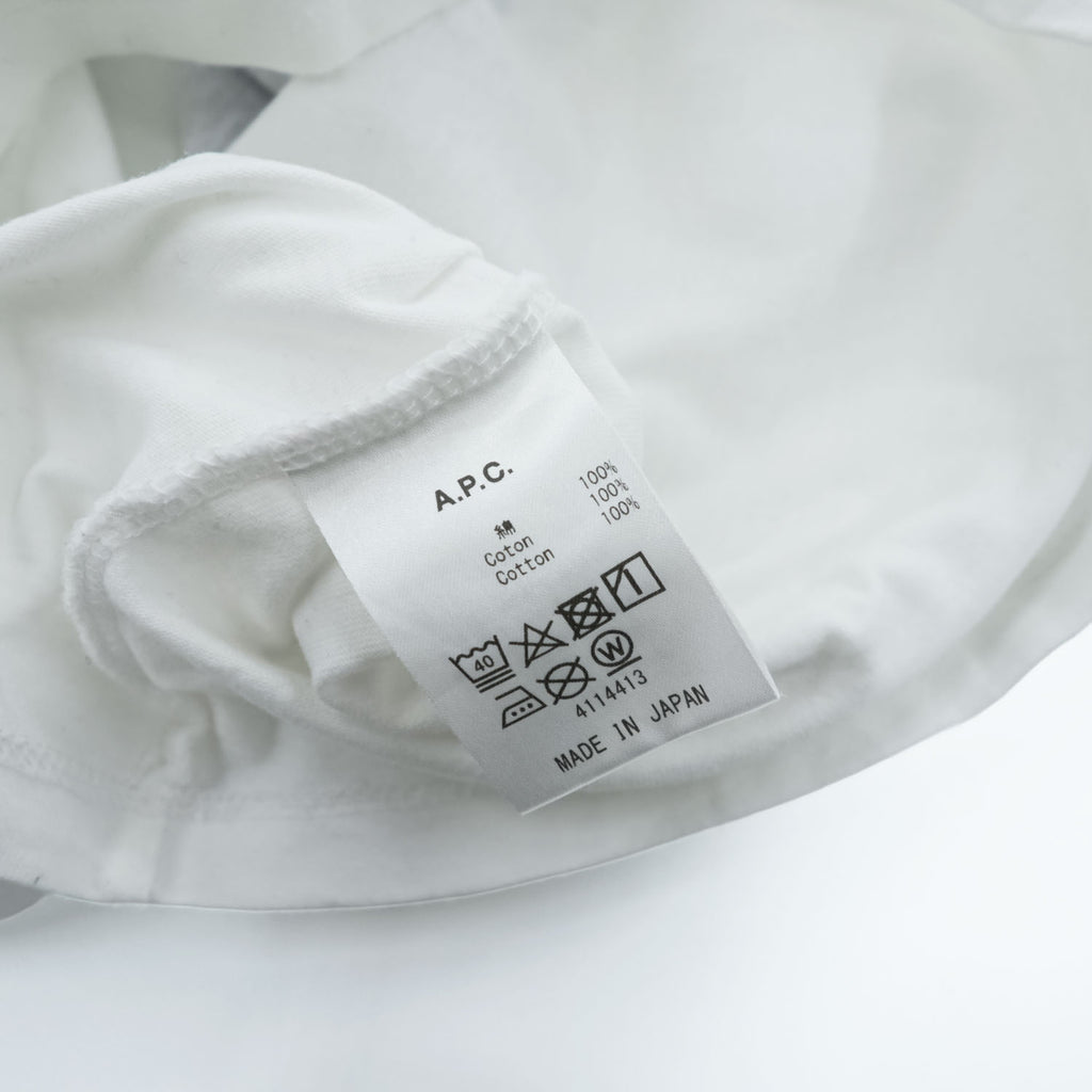 A.P.C. 日本製 APC DENIM グラフィックプリント Tシャツ M ホワイト ブルー 4114413