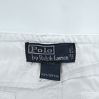 Polo Ralph Lauren 90年代 USA製 ポロチノ カーゴショーツ ショートパンツ ハーフパンツ L ホワイト キャンバス ビッグポニー