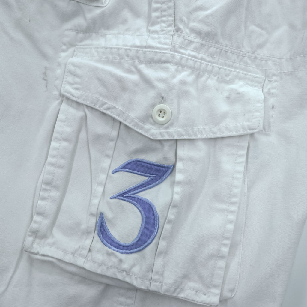Polo Ralph Lauren 90年代 USA製 ポロチノ カーゴショーツ ショートパンツ ハーフパンツ L ホワイト キャンバス ビッグポニー
