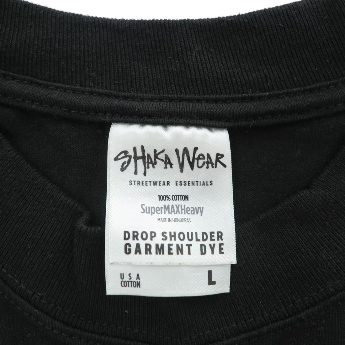 Shaka Wear ドロップショルダー Tシャツ L ブラック ワイド Super Max Heavy ガーメントダイ