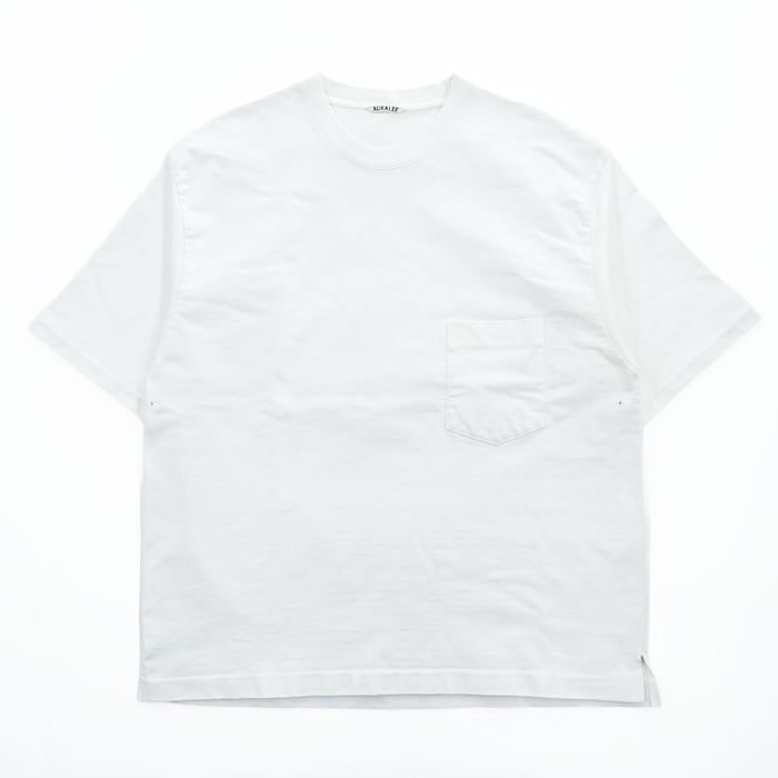 AURALEE 日本製 ポケット Tシャツ XL ホワイト シングルステッチ STAND UP TEE A9ST01SU
