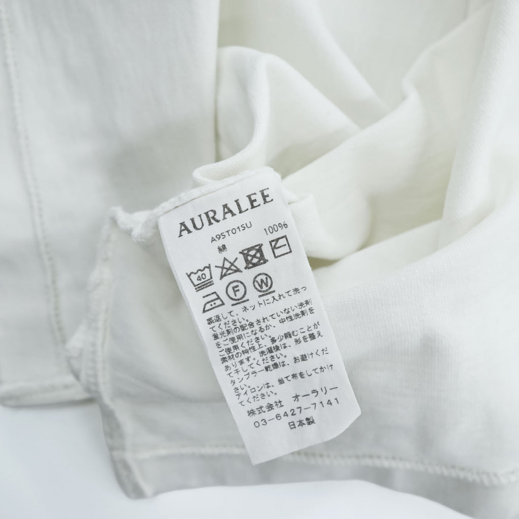 AURALEE 日本製 ポケット Tシャツ XL ホワイト シングルステッチ STAND UP TEE A9ST01SU