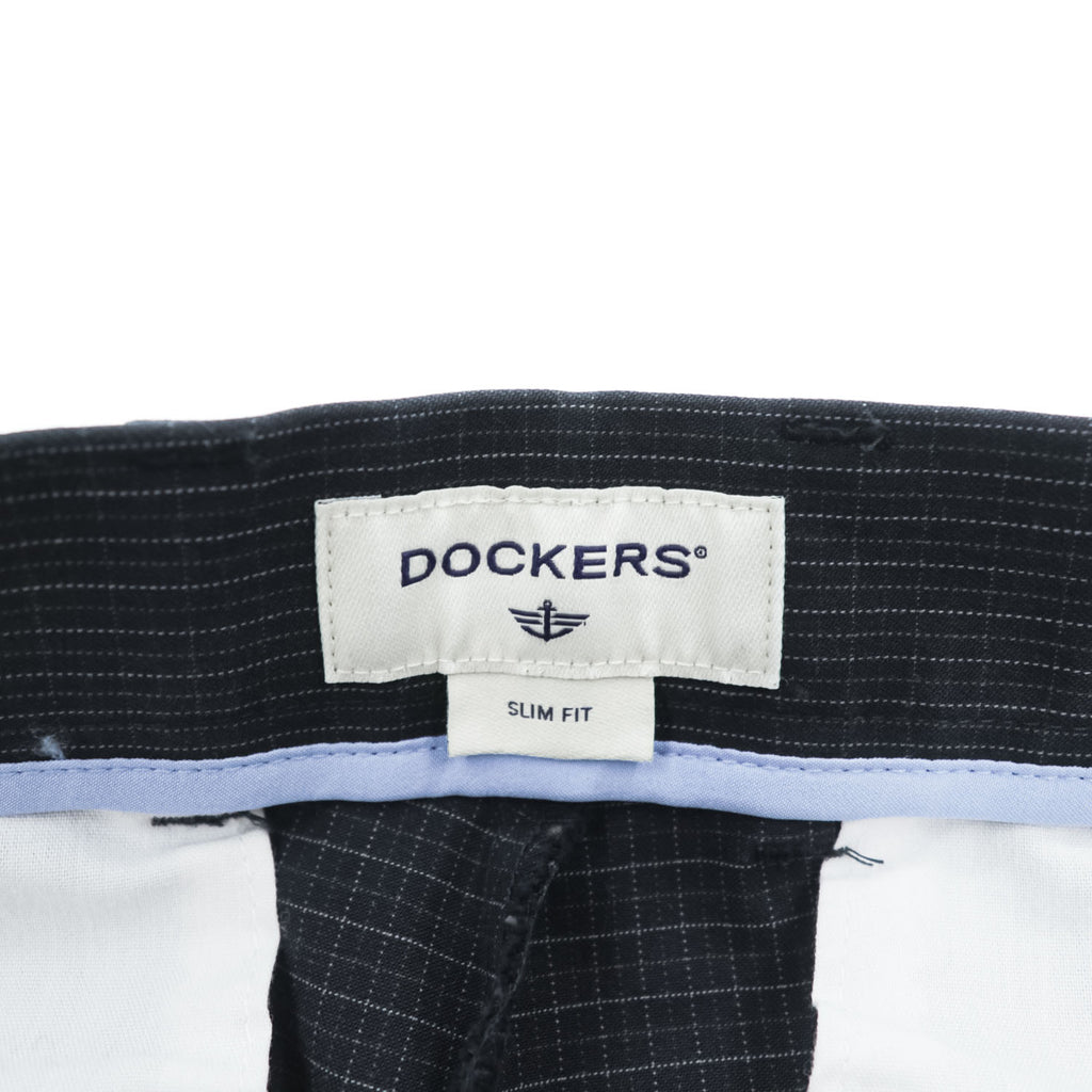 DOCKERS ( Levi's ) スリムフィット ピンストライプ ストレッチパンツ M ブラック チェック SLIM FIT