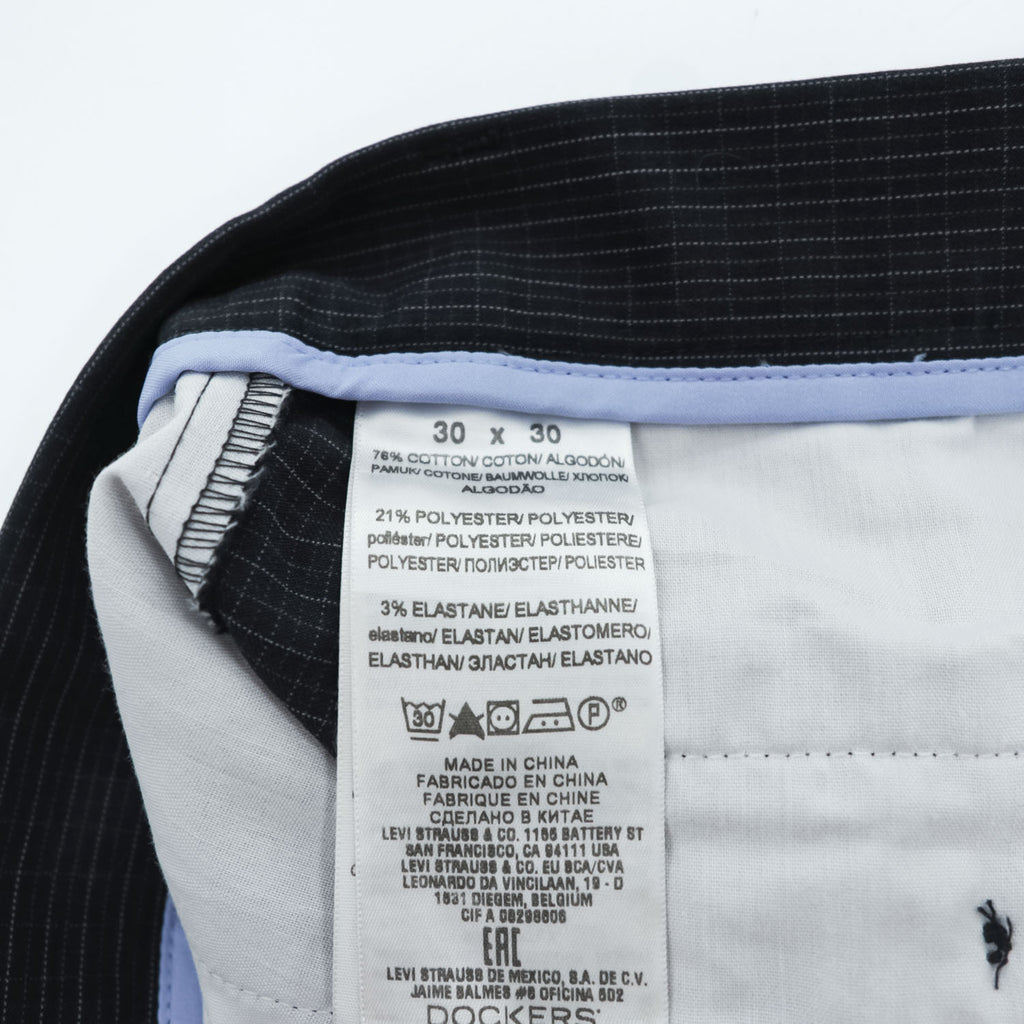 DOCKERS ( Levi's ) スリムフィット ピンストライプ ストレッチパンツ M ブラック チェック SLIM FIT