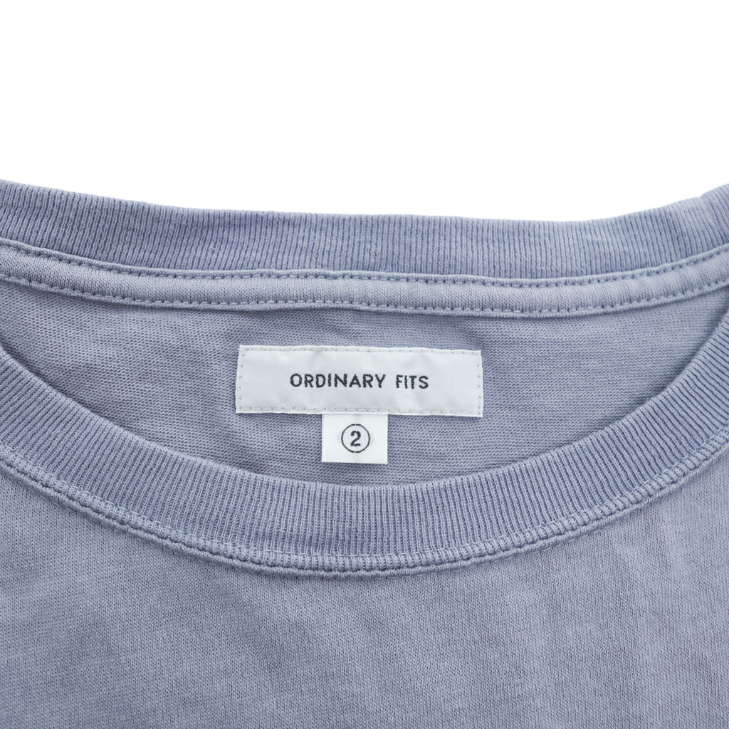 ORDINARY FITS 日本製 クルーネック Tシャツ M ブルーグレー コットン100%