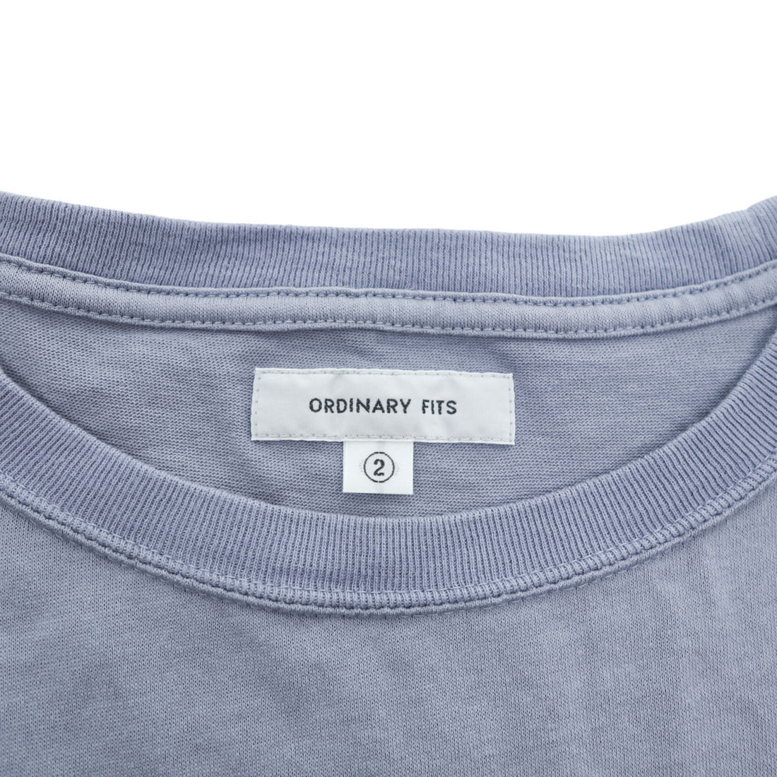 ORDINARY FITS 日本製 クルーネック Tシャツ M ブルーグレー コットン100%