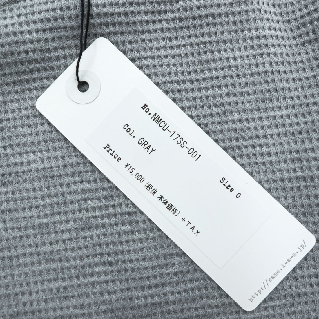 Name. 日本製 ワッフルサーマル カットソー WAFFLE THERMAL L/S 長袖 ロングスリーブ Tシャツ S グレー ラウンドカット NMCU-17SS-001 未使用品