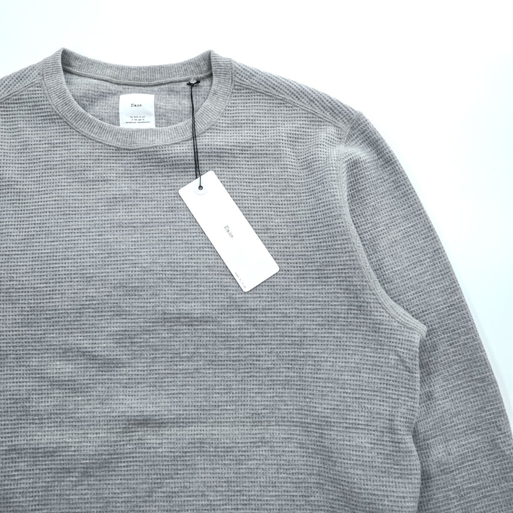Name. 日本製 ワッフルサーマル カットソー WAFFLE THERMAL L/S 長袖 ロングスリーブ Tシャツ S グレー ラウンドカット NMCU-17SS-001 未使用品