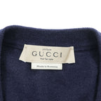 GUCCI ラムウール Vネック ニットベスト M ネイビー 羊毛 スタッフユニフォーム 制服 Uniform 非売品 Not For Sale