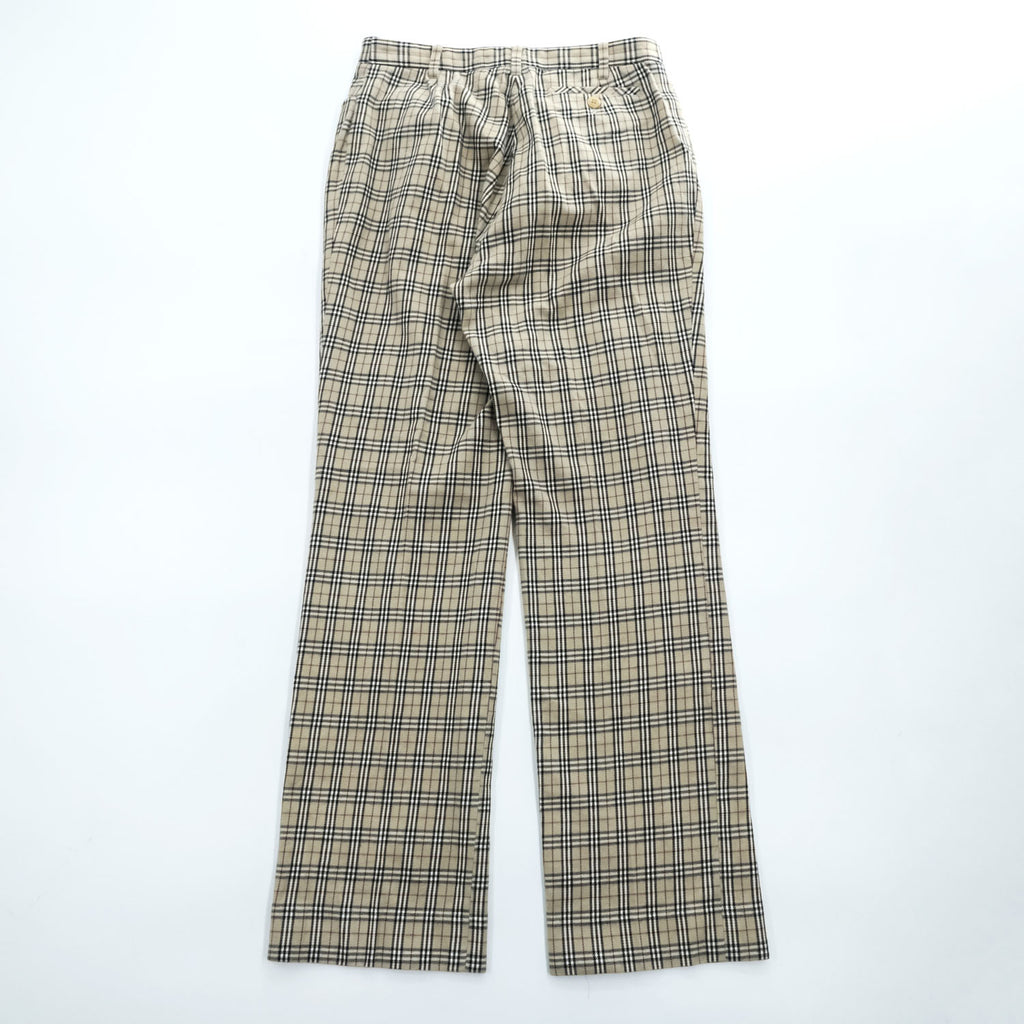 BURBERRY LONDON 日本製 ノバチェック フレア チノパンツ XL ベージュ ストレッチ