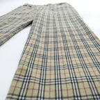 BURBERRY LONDON 日本製 ノバチェック フレア チノパンツ XL ベージュ ストレッチ