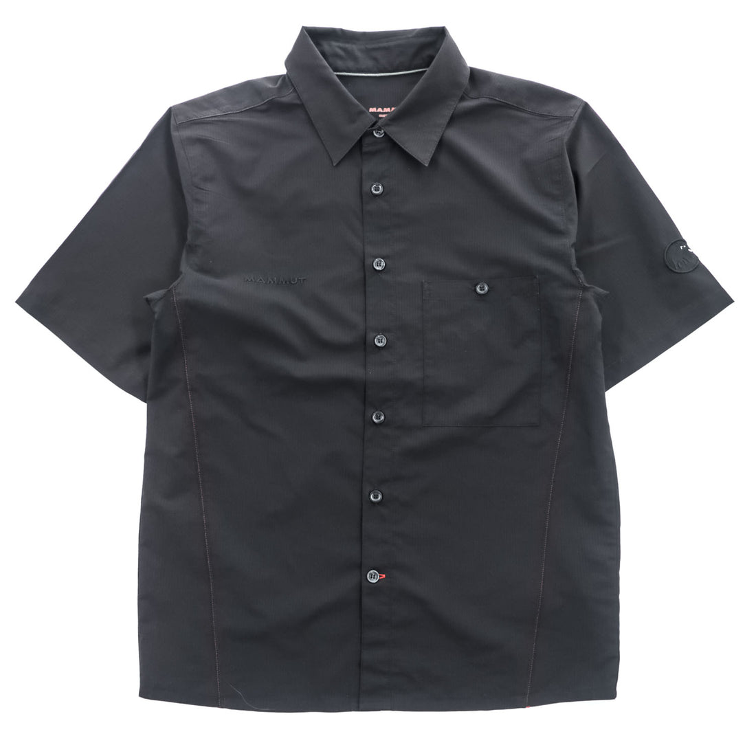 MAMMUT リップストップ ポリエステル 半袖シャツ M ブラック Finn Shirt 通気性 軽量 1030-00880