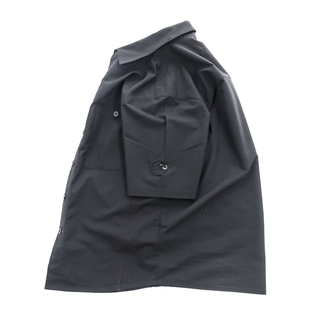 MAMMUT リップストップ ポリエステル 半袖シャツ M ブラック Finn Shirt 通気性 軽量 1030-00880