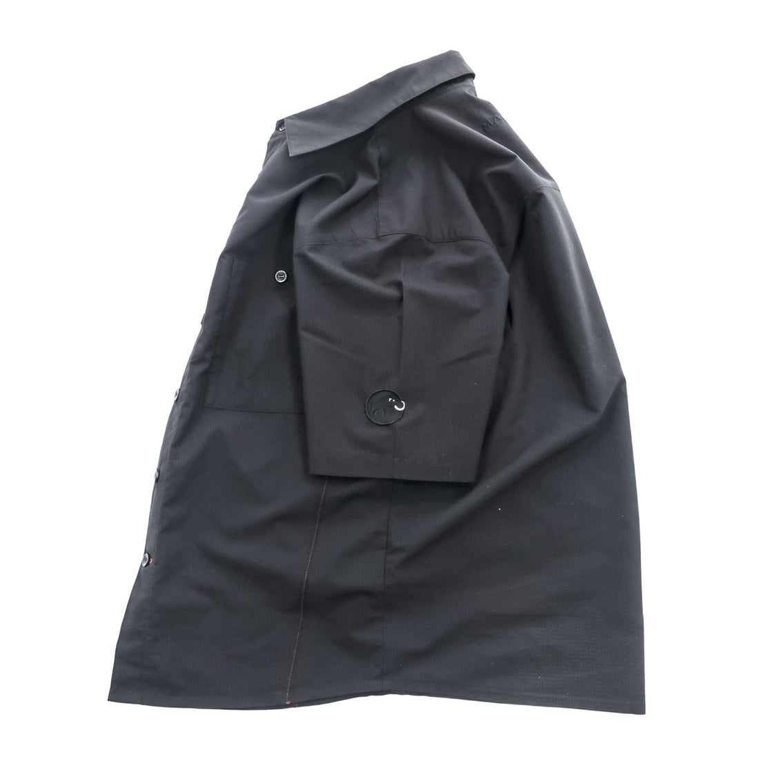 MAMMUT リップストップ ポリエステル 半袖シャツ M ブラック Finn Shirt 通気性 軽量 1030-00880