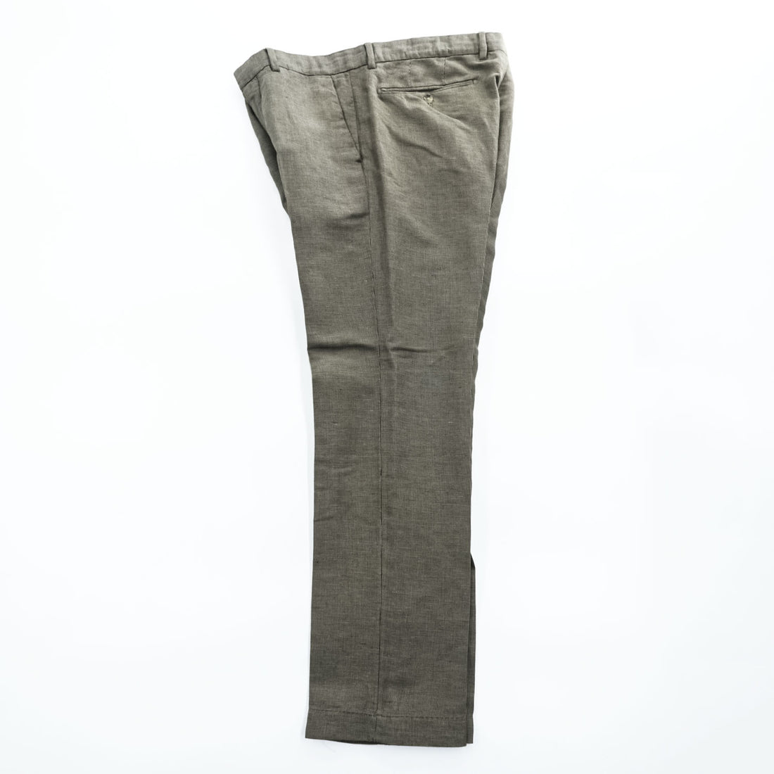 Polo Ralph Lauren リネン スラックス パンツ L ブラウン 麻 マイクロチェック STRAIGHT FIT