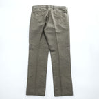 Polo Ralph Lauren リネン スラックス パンツ L ブラウン 麻 マイクロチェック STRAIGHT FIT
