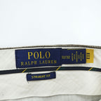 Polo Ralph Lauren リネン スラックス パンツ L ブラウン 麻 マイクロチェック STRAIGHT FIT
