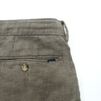 Polo Ralph Lauren リネン スラックス パンツ L ブラウン 麻 マイクロチェック STRAIGHT FIT