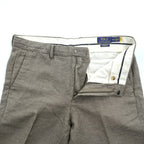 Polo Ralph Lauren リネン スラックス パンツ L ブラウン 麻 マイクロチェック STRAIGHT FIT