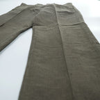 Polo Ralph Lauren リネン スラックス パンツ L ブラウン 麻 マイクロチェック STRAIGHT FIT