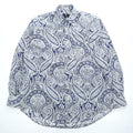 ETRO イタリア製 ペイズリー柄 長袖シャツ M ブルー 総柄 コットン100%