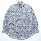 ETRO イタリア製 ペイズリー柄 長袖シャツ M ブルー 総柄 コットン100%