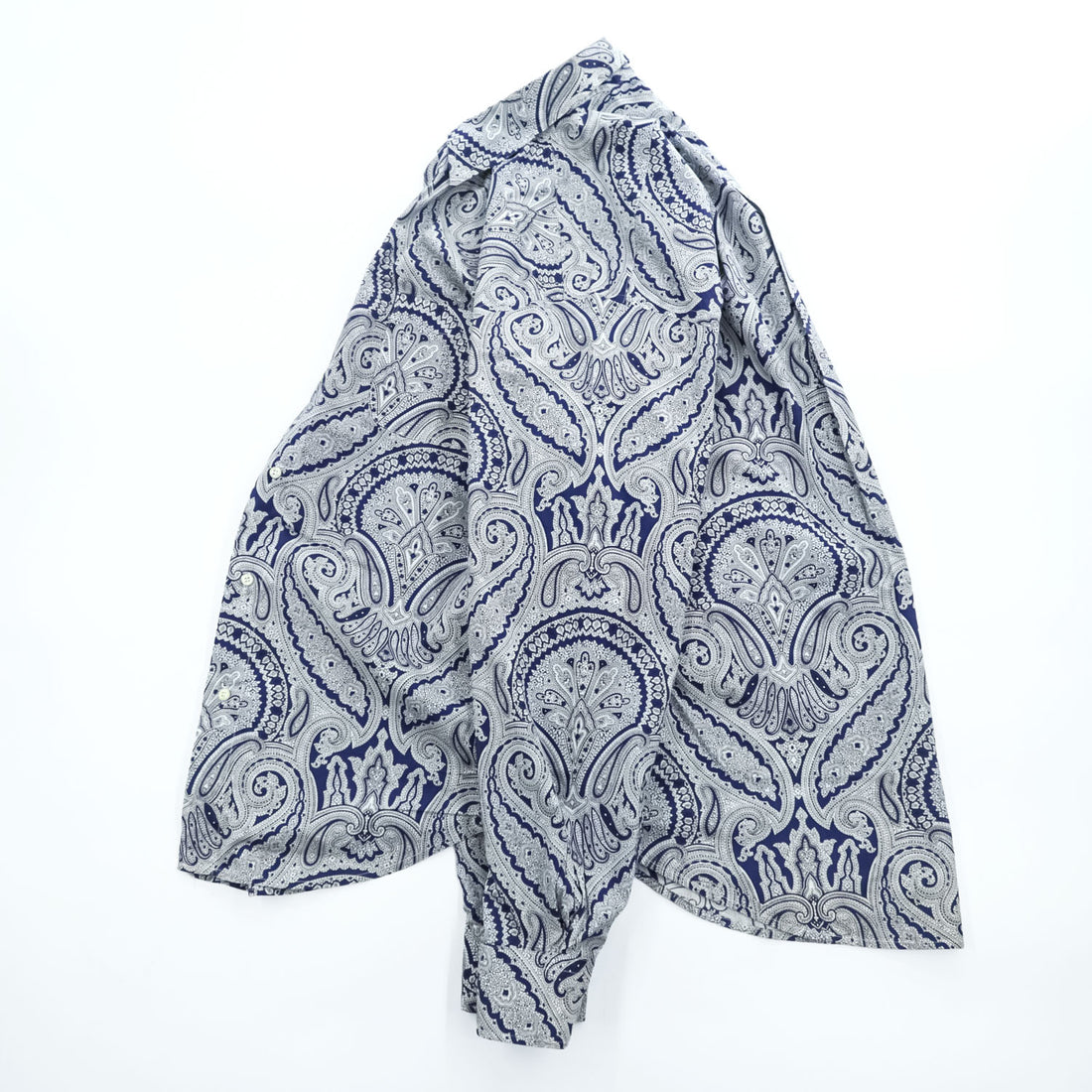 ETRO イタリア製 ペイズリー柄 長袖シャツ M ブルー 総柄 コットン100%