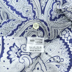 ETRO イタリア製 ペイズリー柄 長袖シャツ M ブルー 総柄 コットン100%