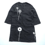 PRADA イタリア製 フラワープリント 長袖 ワンピース M ブラック ホワイト APD1 2013 138