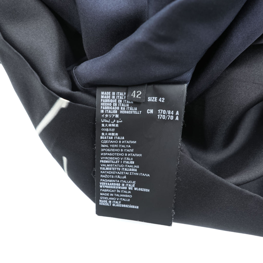 PRADA イタリア製 フラワープリント 長袖 ワンピース M ブラック ホワイト APD1 2013 138