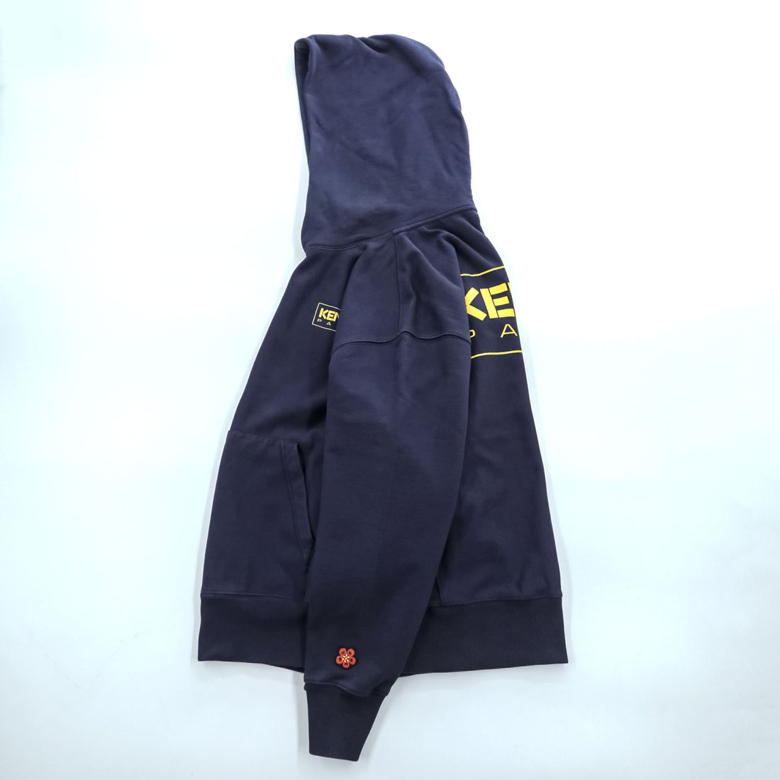 KENZO リバースウィーブ プルオーバー パーカー L ネイビー バックプリント カンガルーポケット FC65SW4194MC