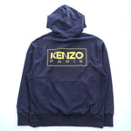 KENZO リバースウィーブ プルオーバー パーカー L ネイビー バックプリント カンガルーポケット FC65SW4194MC