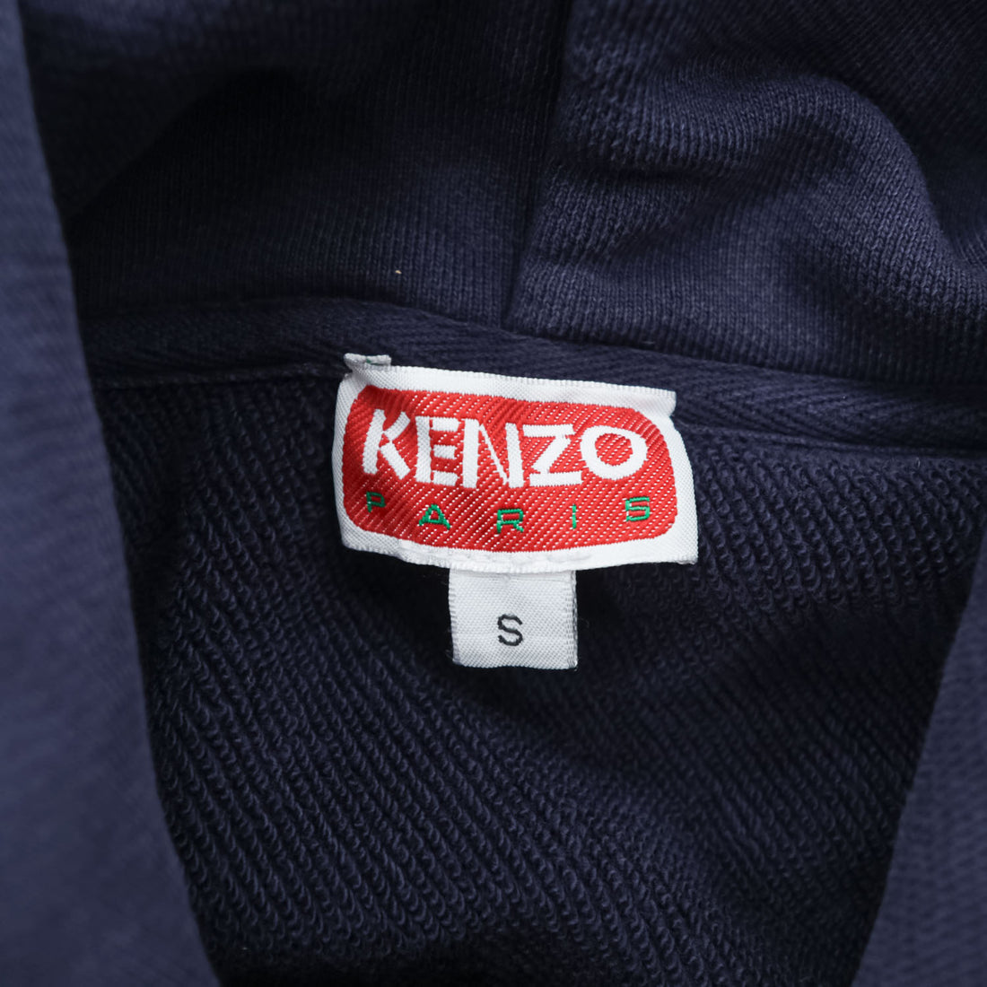 KENZO リバースウィーブ プルオーバー パーカー L ネイビー バックプリント カンガルーポケット FC65SW4194MC