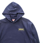 KENZO リバースウィーブ プルオーバー パーカー L ネイビー バックプリント カンガルーポケット FC65SW4194MC