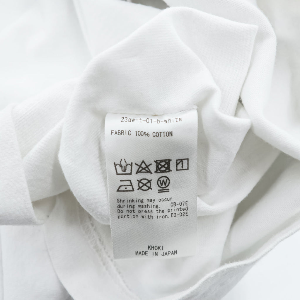 KHOKI 日本製 フラワーカレンダー グラフィック Tシャツ M ホワイト プリント Marché de Clignancourt 23aw-t-01-b-white