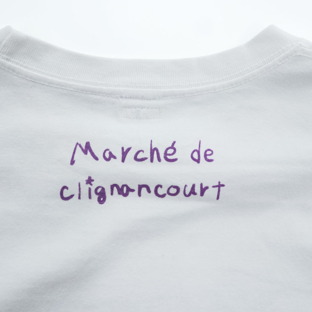 KHOKI 日本製 フラワーカレンダー グラフィック Tシャツ M ホワイト プリント Marché de Clignancourt 23aw-t-01-b-white
