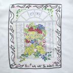 KHOKI 日本製 フラワーカレンダー グラフィック Tシャツ M ホワイト プリント Marché de Clignancourt 23aw-t-01-b-white