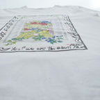 KHOKI 日本製 フラワーカレンダー グラフィック Tシャツ M ホワイト プリント Marché de Clignancourt 23aw-t-01-b-white