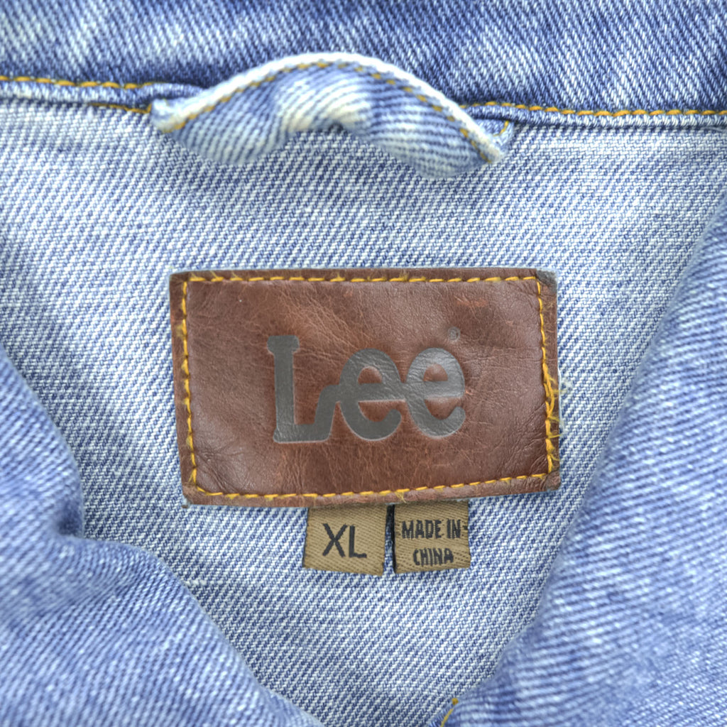 Lee デニムジャケット Gジャン XL インディゴ ブルー 革パッチ LM45128