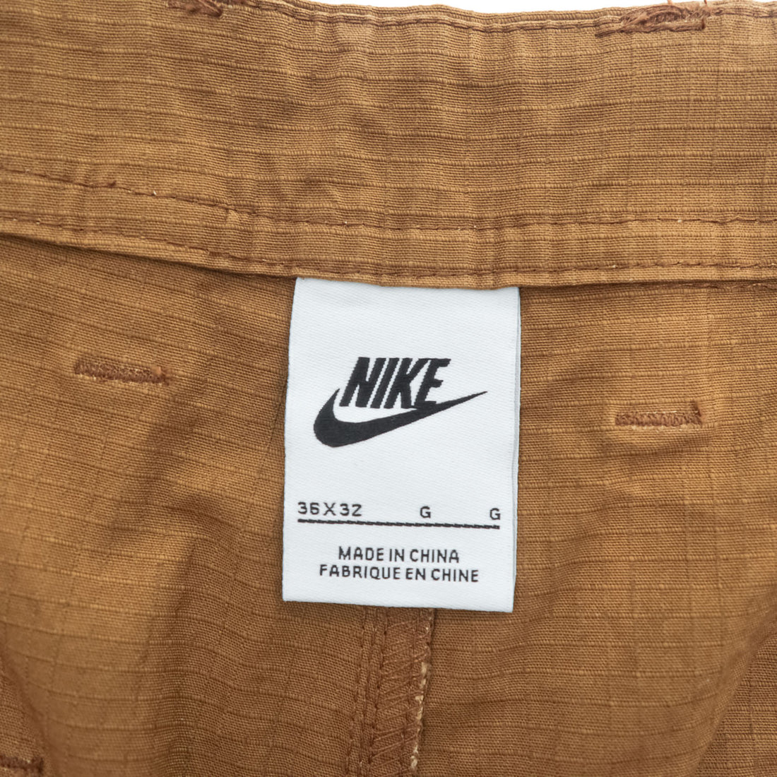NIKE リップストップ カーゴ ワークパンツ XL ブラウン ストレッチ ワイド FZ5766-281 未使用品