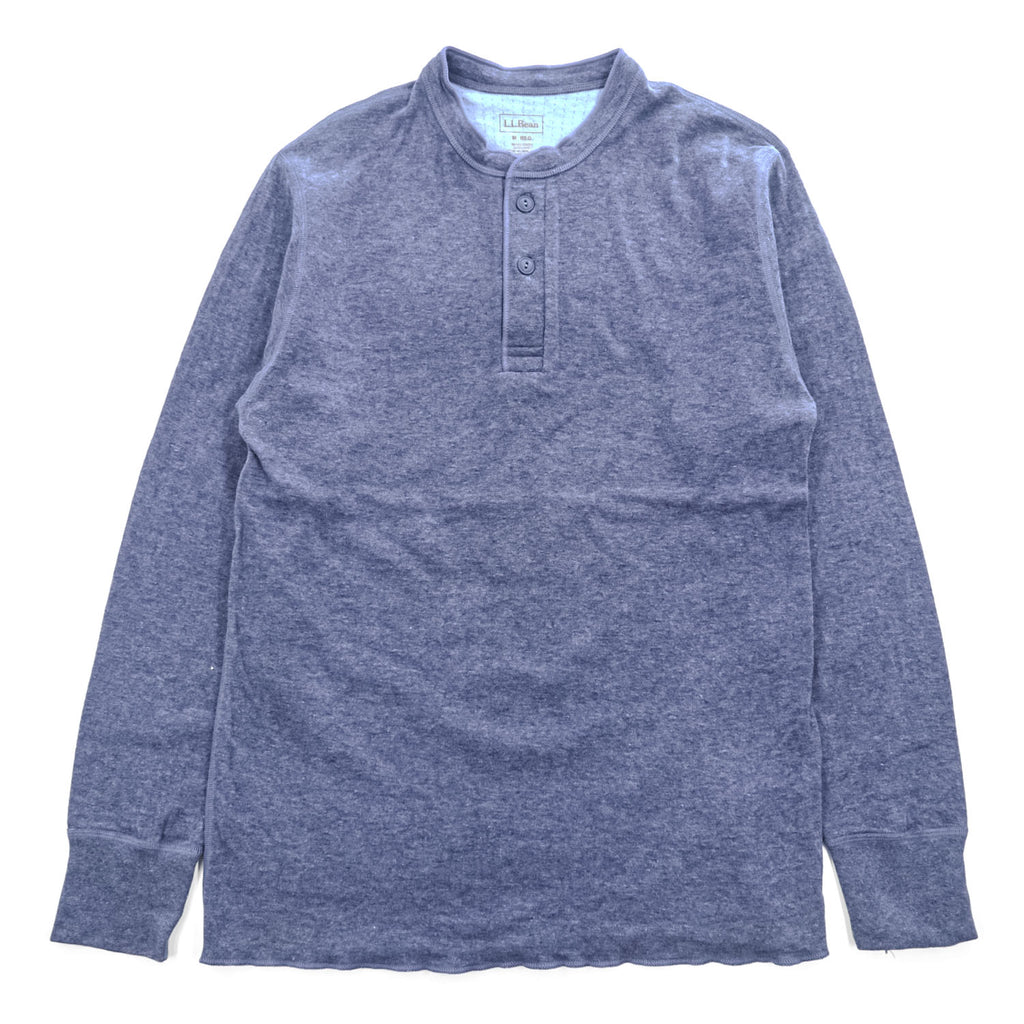 L.L.Bean カナダ製 ヘンリーネック 長袖 ロングスリーブ Tシャツ ロンT M ネイビー 166891